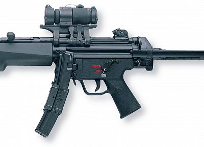 guns, weapons, MP5, smg, white background - desktop wallpaper
