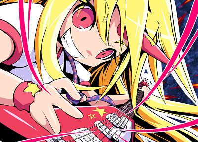 video games, Touhou, music, Oni, guitars, Hoshiguma Yuugi, anime girls - related desktop wallpaper