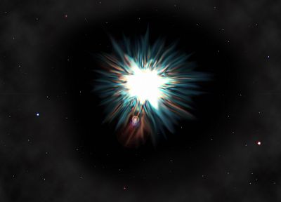 outer space, stars, explosions - duplicate desktop wallpaper