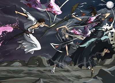 Bleach, Aizen Sousuke, zanpakuto, Shunsui Kyoraku, Ukitake Juushiro, Hueco Mundo - desktop wallpaper