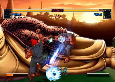 Street Fighter, Buddha, Akuma - random desktop wallpaper