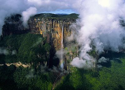 clouds, landscapes, venezuela, waterfalls - related desktop wallpaper