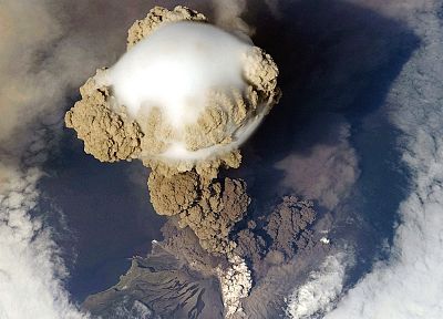 smoke, peak, International Space Station, eruption - related desktop wallpaper