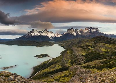 Chile, clouds, National Park, Paine - desktop wallpaper