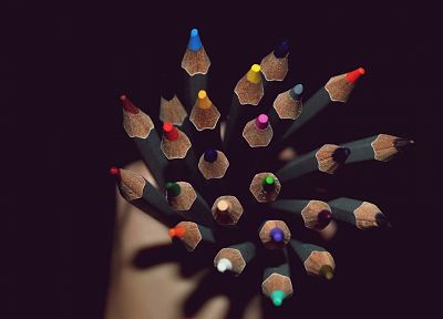 multicolor, pencils - duplicate desktop wallpaper
