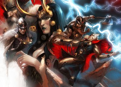 Thor, Odin, Marvel Comics, Loki, genderswitch - related desktop wallpaper
