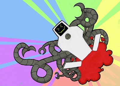 robots, rainbows, Superjail, Jailbot - random desktop wallpaper