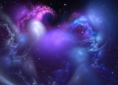 outer space, stars, nebulae, fantasy art - duplicate desktop wallpaper