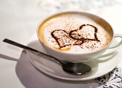 coffee, coffee cups, hearts - random desktop wallpaper
