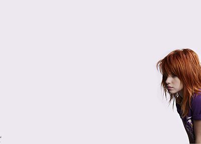 Hayley Williams, women, music, redheads, singers, white background - random desktop wallpaper