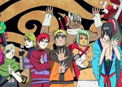 Naruto: Shippuden, Gaara, Uzumaki Naruto, Jinchuuriki, Killer Bee, Utakata, Nii Yugito - random desktop wallpaper