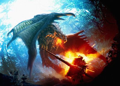 dragons, Monster Hunter, Rathalos - desktop wallpaper