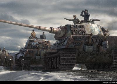 tanks, King Tiger - random desktop wallpaper