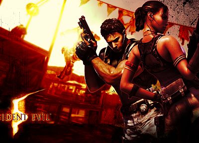 video games, Resident Evil, Chris Redfield, Sheva Alomar - related desktop wallpaper