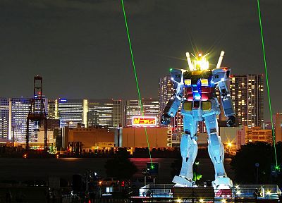 Tokyo, Gundam, night - random desktop wallpaper