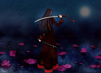 anime, girls with swords, anime girls - desktop wallpaper