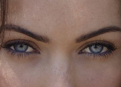 brunettes, women, close-up, eyes, Megan Fox, blue eyes, actress, celebrity - random desktop wallpaper