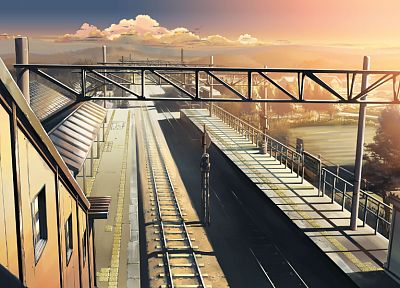 Makoto Shinkai, train stations, The Place Promised in Our Early Days - random desktop wallpaper