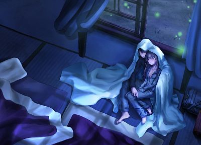 room, beds, Aisaka Taiga, Toradora, blanket, window panes, Takasu Ryuuji, pajamas, anime girls - desktop wallpaper