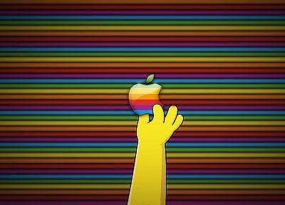 multicolor, Apple Inc., The Simpsons, stripes - duplicate desktop wallpaper