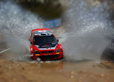 rally, macro, Mitsubishi Lancer - desktop wallpaper