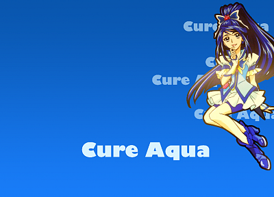 Pretty Cure, simple background, Cure Aqua - random desktop wallpaper