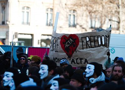 Anonymous, masks, Guy Fawkes, V for Vendetta, ACTA - random desktop wallpaper