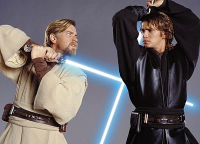Star Wars, Ewan Mcgregor, Anakin Skywalker, Hayden Christensen, Obi-Wan Kenobi - random desktop wallpaper