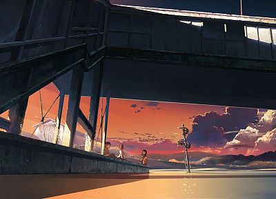 water, bridges, Makoto Shinkai, The Place Promised in Our Early Days - related desktop wallpaper