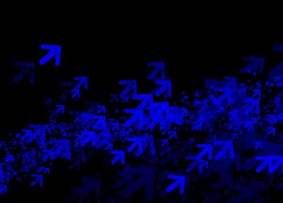 blue, vectors, arrows, black background - random desktop wallpaper