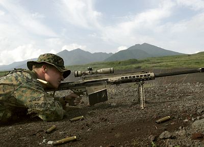military, snipers, USMC, US Marines Corps, .50 cal, Barrett M107 - desktop wallpaper