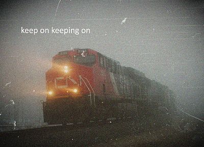 trains, fog, railroad tracks, vehicles, locomotives - desktop wallpaper