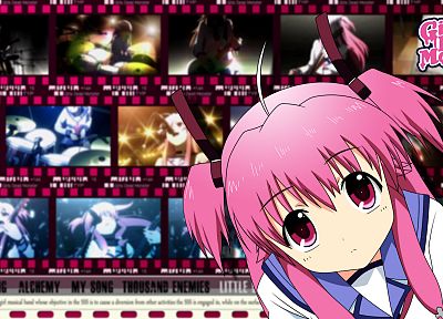 text, Angel Beats!, pink hair, guitars, Yui (Angel Beats) - related desktop wallpaper