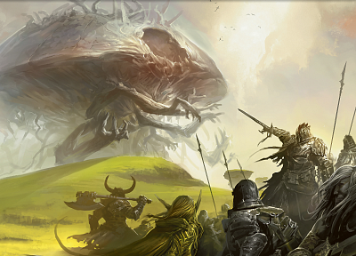 fantasy, Magic: The Gathering, weapons, armor, creatures, artwork, eldrazi, warriors - related desktop wallpaper
