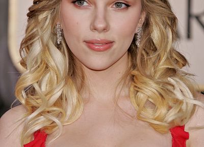 women, Scarlett Johansson, actress, red dress - random desktop wallpaper