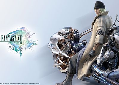 Final Fantasy XIII, white background, Snow Villiers, Shiva bike - duplicate desktop wallpaper