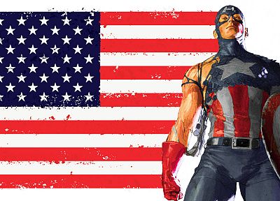 Captain America, American Flag - duplicate desktop wallpaper