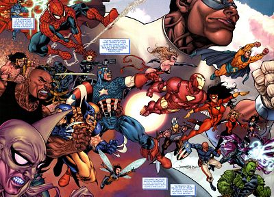 Iron Man, Spider-Man, Captain America, Wolverine, Marvel Comics - duplicate desktop wallpaper