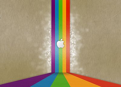 Apple Inc., iMac, rainbows, logos - random desktop wallpaper