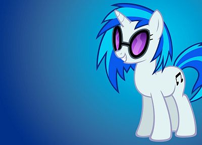 cartoons, blue, unicorns, sunglasses, My Little Pony, Vinyl Scratch, DJ Pon-3, dj ponny, My Little Pony: Friendship is Magic - desktop wallpaper