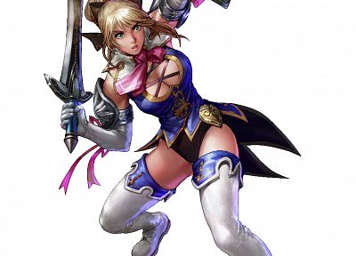 women, Soul Calibur, shield, swords, white background - random desktop wallpaper