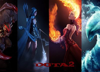Valve Corporation, DotA 2, Morphling, Lina, Drow Ranger, Bloodseeker - desktop wallpaper