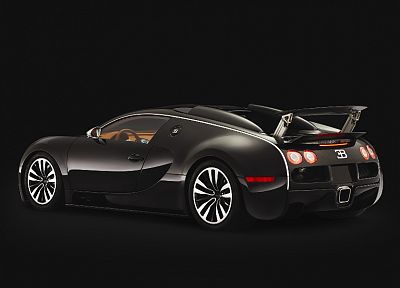 black, cars, Bugatti Veyron - desktop wallpaper