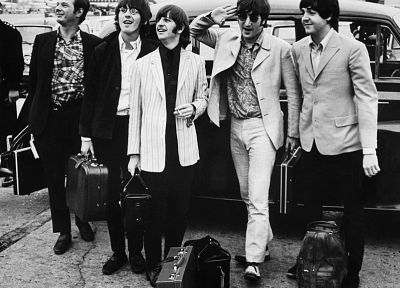 The Beatles, John Lennon, George Harrison, airports, Ringo Starr, Paul McCartney - random desktop wallpaper