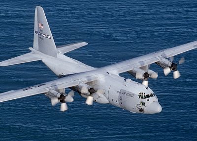 aircraft, military, planes, United States Air Force, C-130 Hercules, 43rd Airlift Wing, C-130E - random desktop wallpaper
