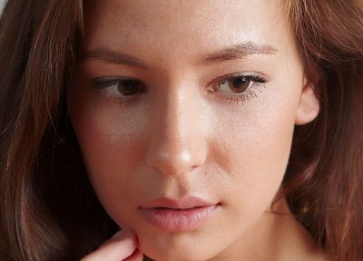 brunettes, women, close-up, Irina J, faces, Russians - desktop wallpaper