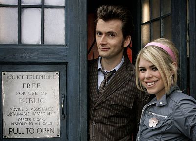 Rose Tyler, TARDIS, David Tennant, Billie Piper, Doctor Who, Tenth Doctor - related desktop wallpaper