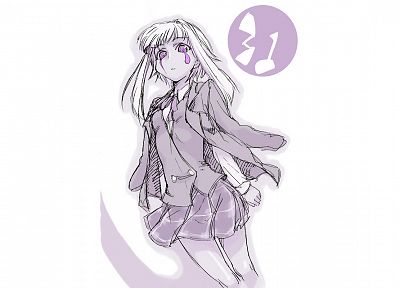 Mahou Sensei Negima, school uniforms, simple background, Zazie Rainyday - desktop wallpaper