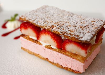 food, pie, strawberries, cakes - desktop wallpaper
