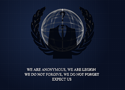 Anonymous, blue background - random desktop wallpaper